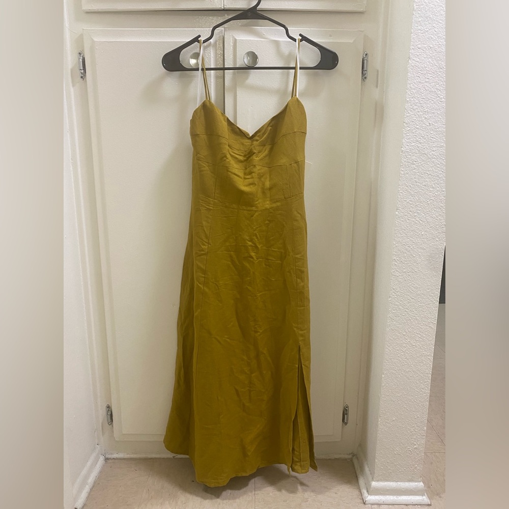Sianna Linen Bustier Smocked Dress Size M
